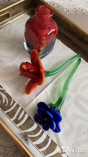 Ваза с цветами.Муранское стекло.Италия