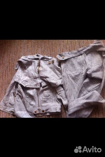 Костюм тройка (пиджак, брюки,шорты), лен