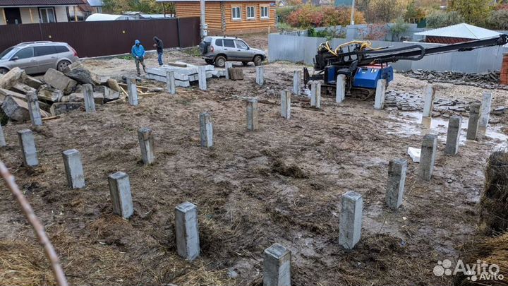 Фундамент жб сваи под ключ / Ремонт фундамента