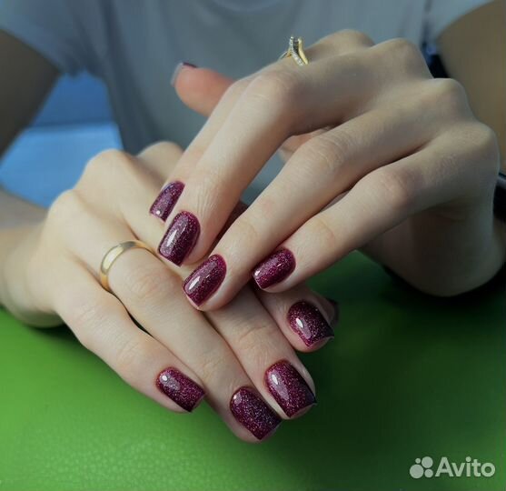 Аппаратный маникюр с покрытием, наращивание ногтей