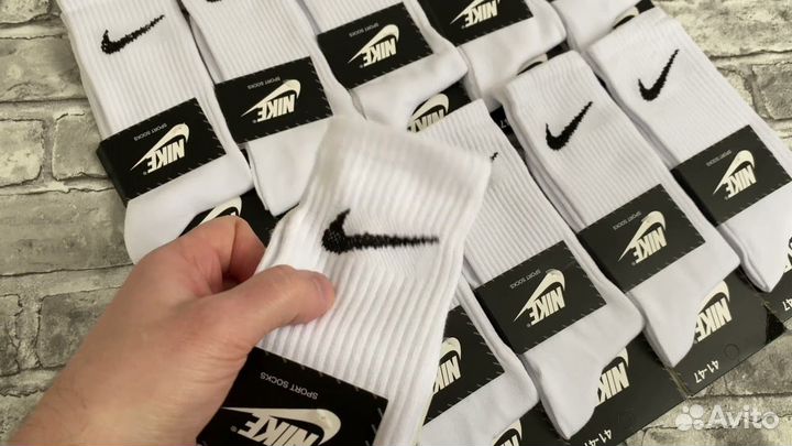 Носки nike высокие белые