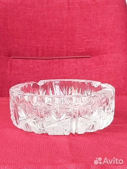 Хрустальная пепельница Богемия Чехословакия