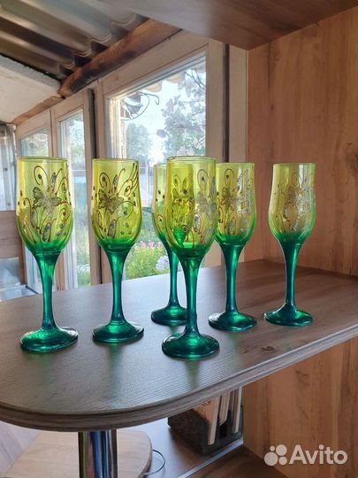 Фужеры бокалы цветное стекло