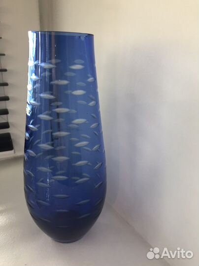 Ваза синее стекло СССР