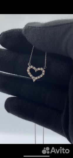 Золотой кулон подвеска сердце