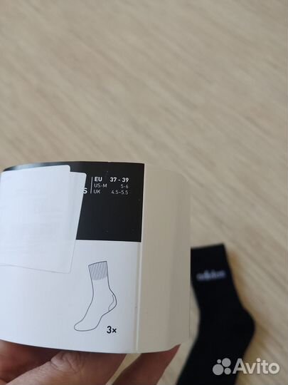 Носки adidas оригинал 3 шт короткие высокие 37-39