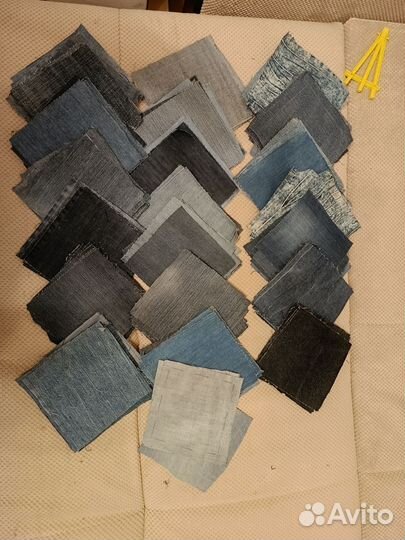 Лоскуты джинсовые на покрывало