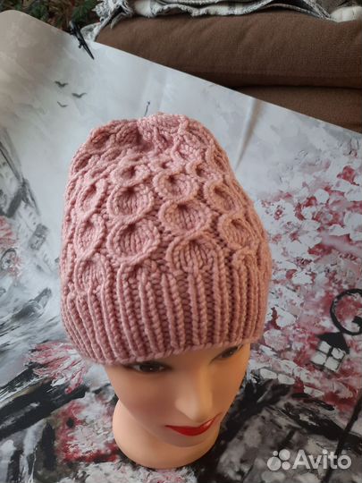 Шапка женская вязаная ручная работа