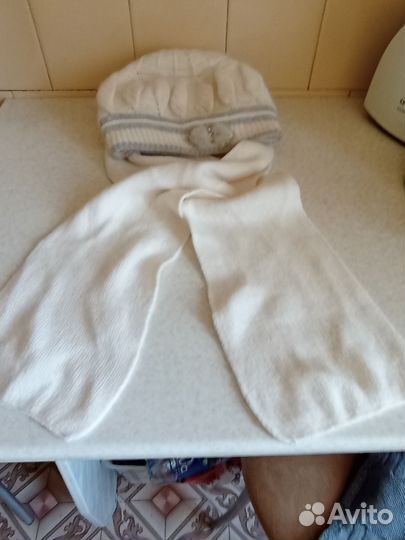 Комплект берет и шарф из ангорки