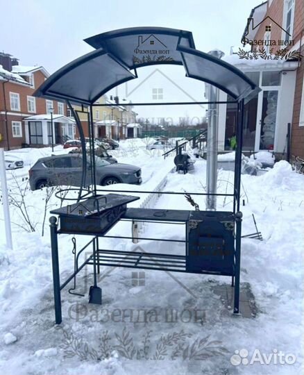 Мангал с печью под казан