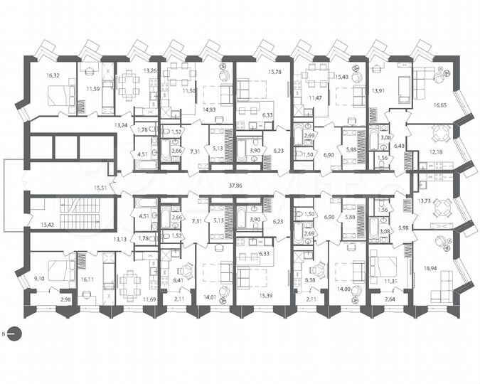 2-к. квартира, 60,7 м², 16/21 эт.
