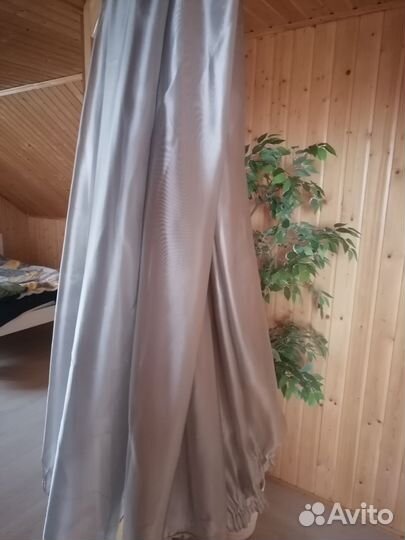 Тюль вуаль серая Серебро 2шт