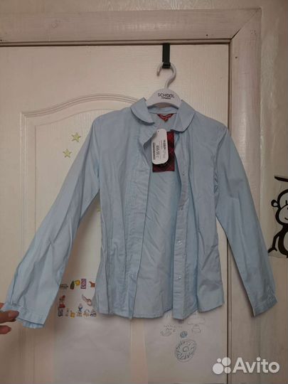Рубашка голубая, р-р 140