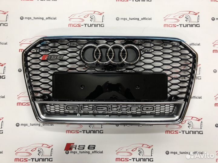 Решетка на Audi A6 в стиле RS6 14-18 гг. дизайн 2