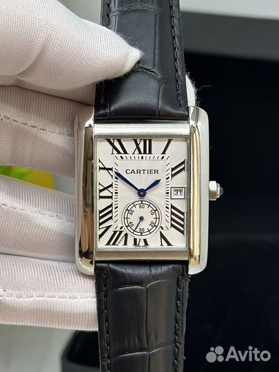 Мужские часы Cartier на кожаном ремешке