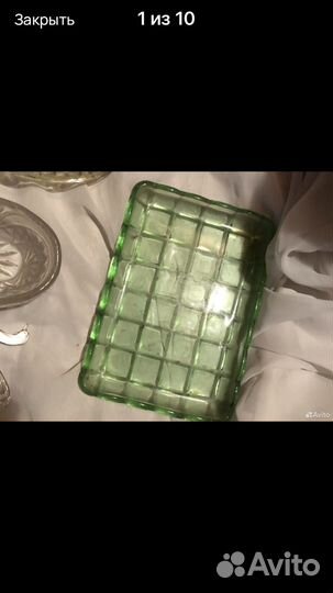 Редкий Подносик стекло и другой хрусталь СССР