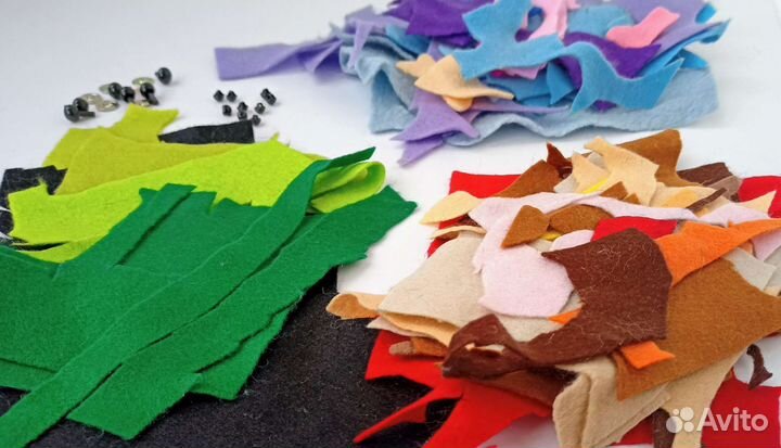 Иглы и держатель для фелтинга, фетр, глазки