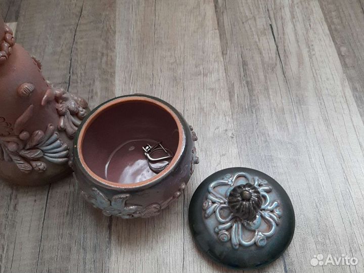 Подсвечник и шкатулка, керамика