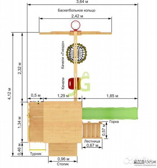 Детская игровая площадка крафт PRO 1