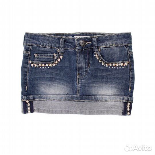 Silvian Heach Юбка джинсовая с отворотом украшенна