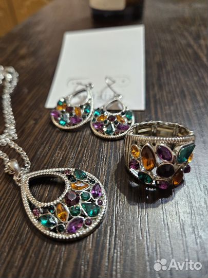 Серьки, подвеска, кольцо