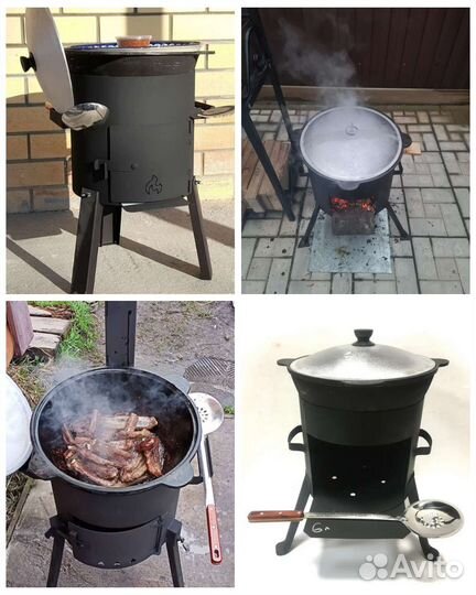 Печи под казаны с трубой и без