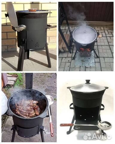 Печи под казаны с трубой и без