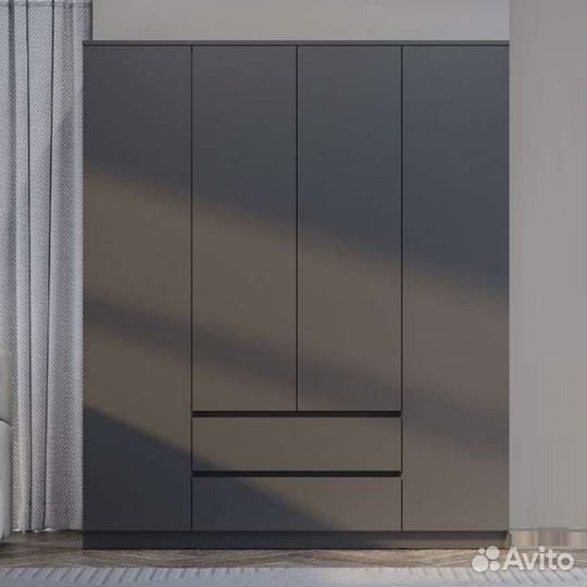 Шкаф 4-дверный графит