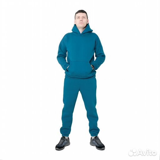 56349 Костюм спортивный мужской с начесом, бирюзов