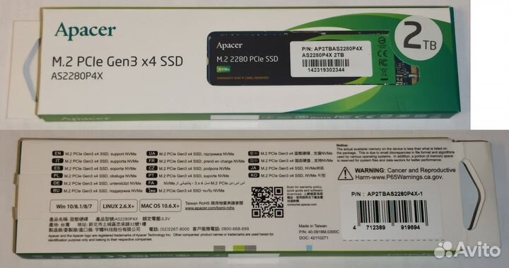 Жесткий диск SSD 2 Tb / 2 Тб Apacer AS2280P4