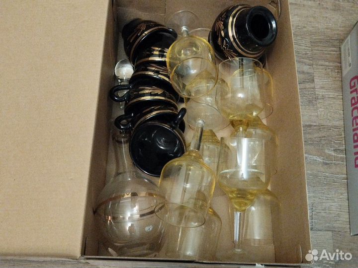 Чайный сервиз СССР и бокалы