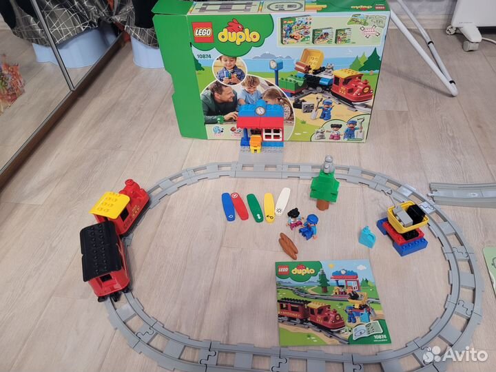 Lego duplo 10874 железная дорога + релы +мост