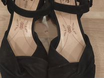 Босоножки женские 37 размер на каблуке черные