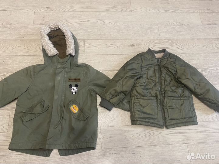 Куртка Zara двойная парка+бомбер 1,5-3,5 годика