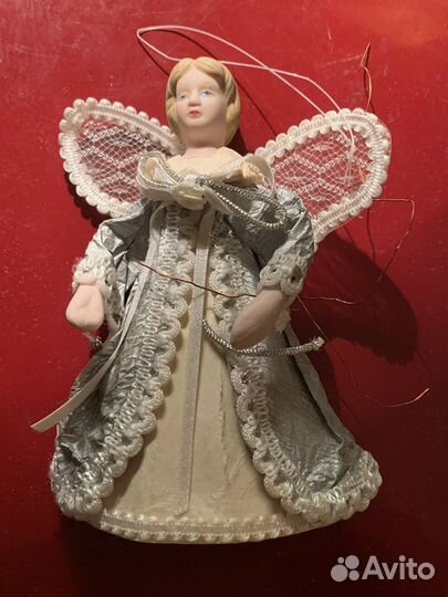 Ангел фарфоровый игрушка елочная