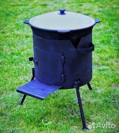 Печь под казан сталь 3 мм прочная мощная разборная