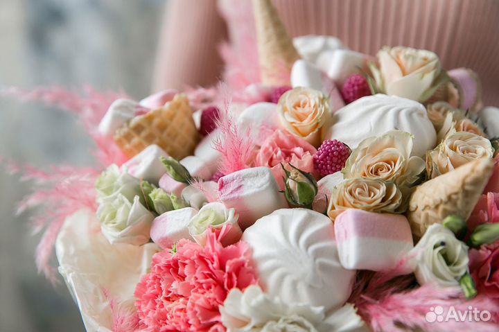 Сладкие букеты из зефира шикарный подарок