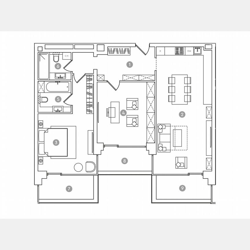3-к. апартаменты, 116,9 м², 12/19 эт.