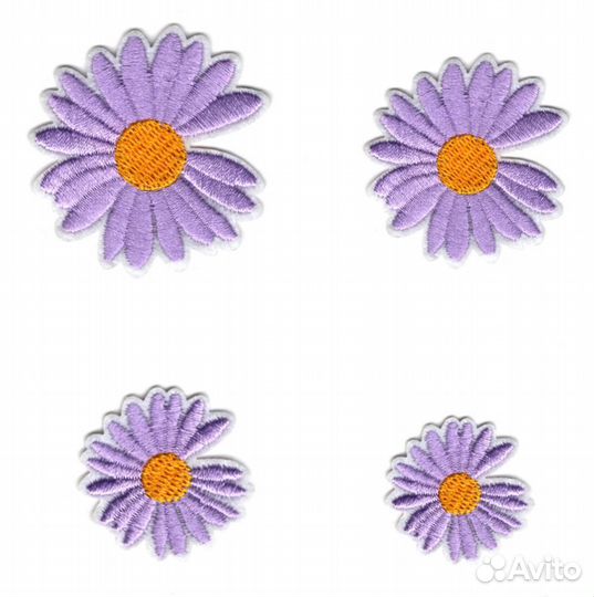 Нашивка на одежду маргаритки заплатка термонашивки