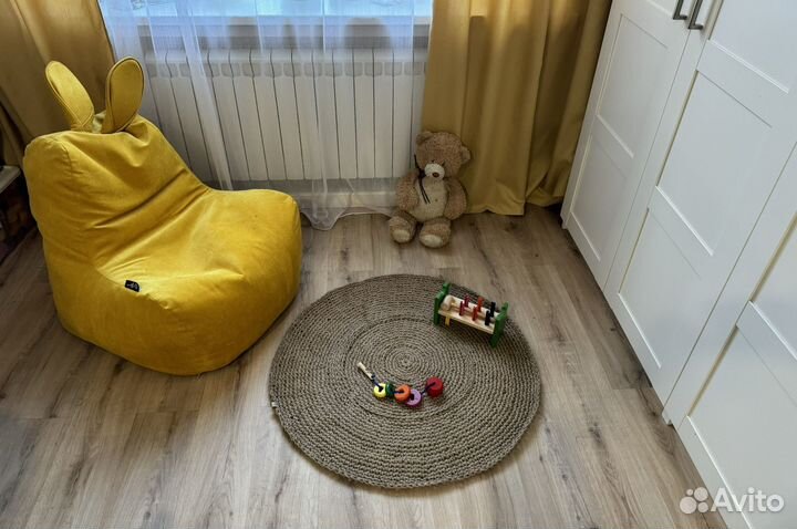 Джутовый интерьерный ковер 65 см, 70см, 80см