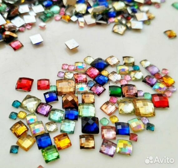 Стразы холодной фиксации квадрат 2-6 мм