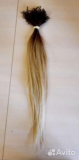 Волосы для наращивания натуральные 50 см омбре