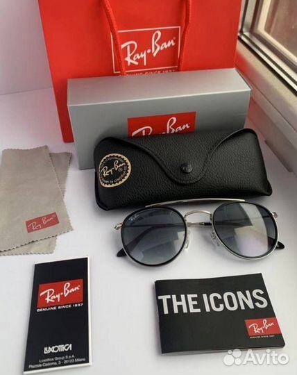 Очки ray ban round double bridge