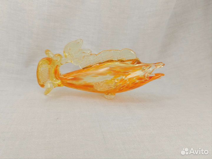 Статуэтка ваза *Рыба* из цветного стекла СССР