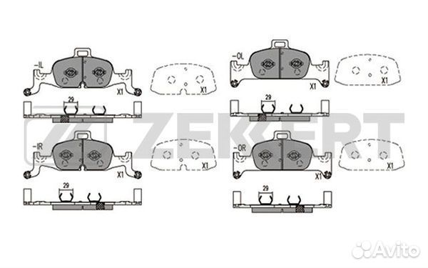 Колодки торм. диск. передн. Audi A4 15- A5 16- A6 18- A7 18- Q5 16