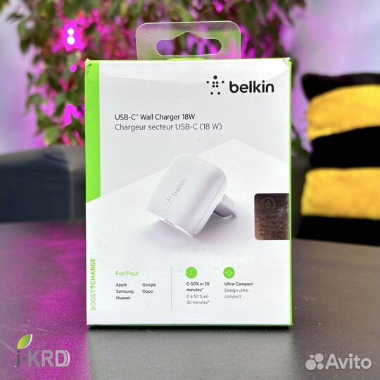 Блок USB-C Belkin 18W (Новый) Г-образный