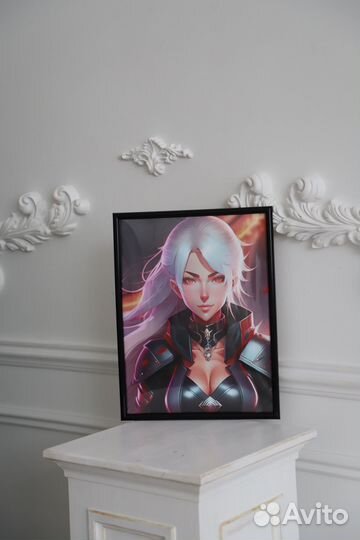 Картина аниме *Девушка с красными глазами*