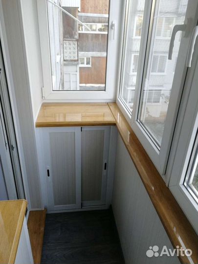 Отделка балконов и лоджий, шкафы на балкон