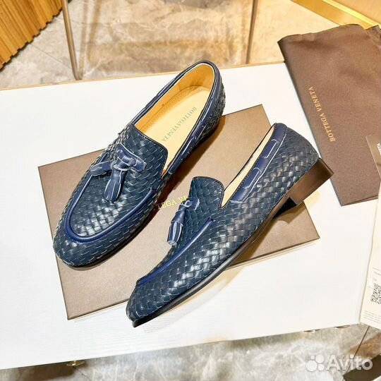 Мужские туфли Botegga Venetta синие с кисточкой