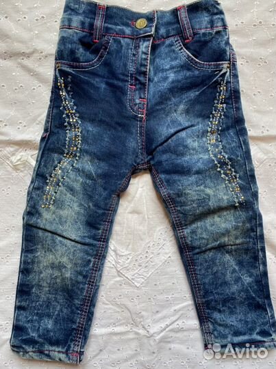 Джинсы утепленные для девочки 92